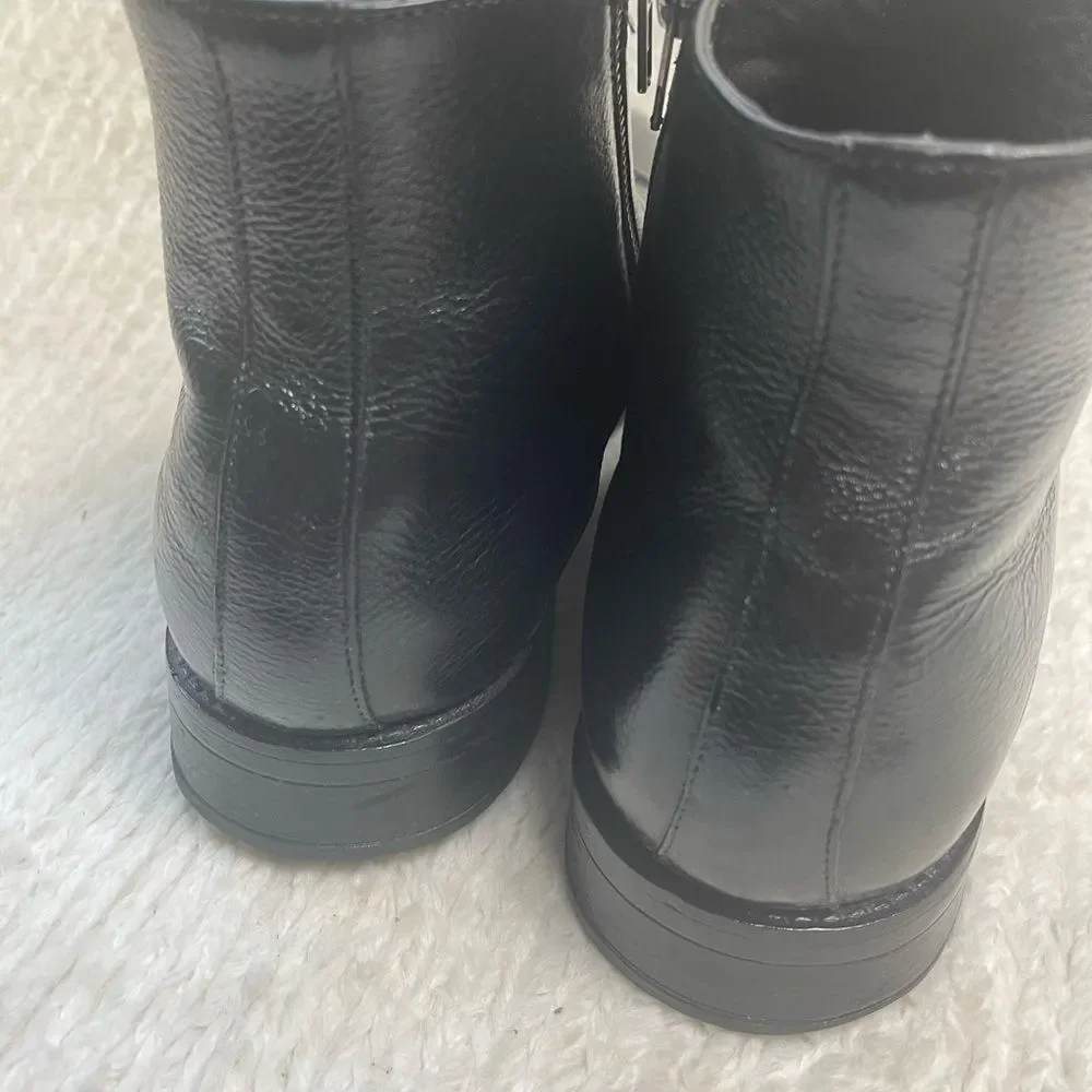 Flag LTD Men's Leather black Dress Ankle Boots Side zipper . Leather lining SZ12